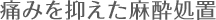 痛みを抑えた麻酔処置